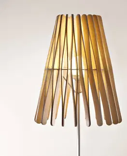 Stojací lampy Fabbian Fabbian Stick dřevěná stojací lampa, kuželová