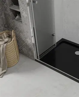 Sifony k pračkám MEXEN/S Lima sprchový kout zalamovací dveře 90 x 100, transparent, chrom + Flat černá vanička se sifonem 856-090-100-01-00-4070