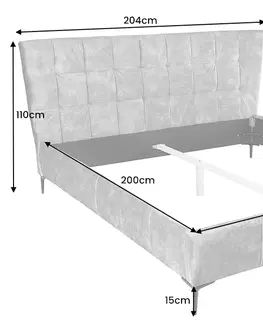 Designové postele LuxD Designová postel Bailey 180 x 200 cm petrolejový samet