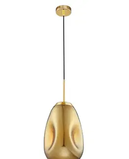 Designová závěsná svítidla NOVA LUCE závěsné svítidlo LAVA zlatý kov ručně vyrobené zlaté sklo E27 1x12W 230V IP20 bez žárovky 9190393