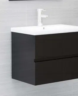 Koupelnové skříňky Skříňka pod umyvadlo 60 cm Dekorhome Černá
