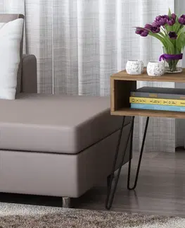 Stolky do obývacího pokoje Kalune Design Odkládací stolek Tuana hnědý