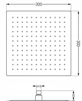Sprchy a sprchové panely MEXEN/S Cube DR02 podomítkový sprchový SET + slim sprcha 30 cm, černý 77502DR0230-70