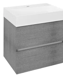 Koupelnový nábytek SAPHO ODETTA umyvadlová skříňka 57x50x43,5cm, dub stříbrný DT060-1111