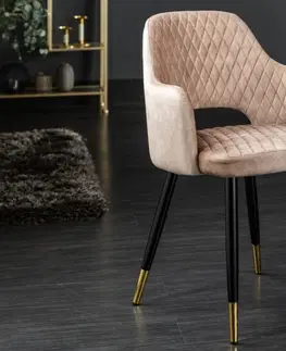 Židle LuxD Designová židle Laney růžový samet - Skladem