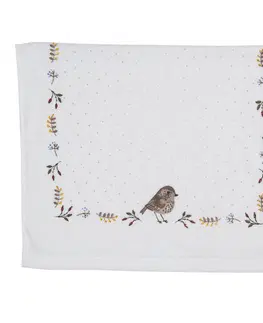 Utěrky Kuchyňský froté ručník s motivem ptáčka Moineau - 40*66 cm Clayre & Eef TSP