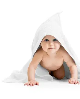 Ručníky Bellatex Osuška pro miminka s kapuckou bílá, 80 x 80 cm
