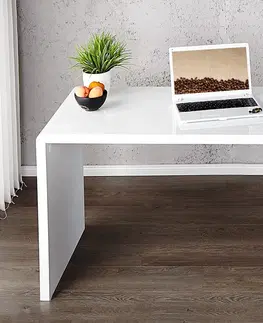 Stylové a luxusní pracovní a psací stoly Estila Moderní designový kancelářský stůl Fast Trade bílý 140cm