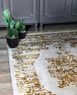 Koberce a koberečky Dywany Lusczow Kusový koberec MANYAS Fegy krémovo-zlatý, velikost 80x300