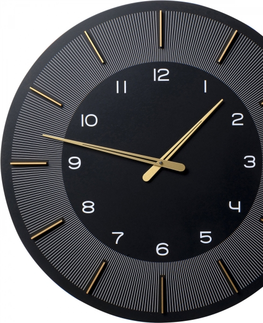 Nástěnné hodiny KARE Design Nástěnné hodiny Lio - černé, Ø60cm