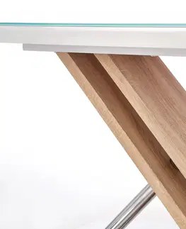 Jídelní stoly HALMAR Jídelní stůl Nexus bílý/dub sonoma