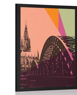 Pop art Plakát digitální ilustrace města Kolín