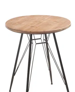 Barové židle Dřevěný kovový stolek Bistro - Ø 64,5 * 75,5cm J-Line by Jolipa 80356