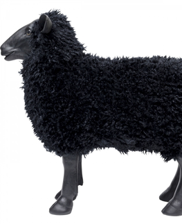 Sošky zvířat KARE Design Soška Ovce - černá, 54cm