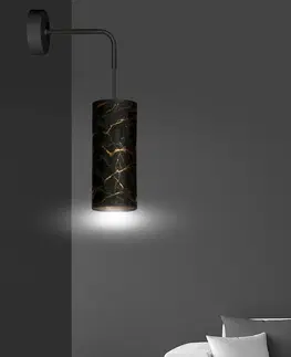 Nástěnná svítidla EMIBIG LIGHTING Nástěnné světlo Joni, textil, 1 zdroj černá-mramor