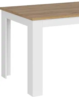 Jídelní stoly Konsimo Rozkládací stůl DAMINO bílý/dub