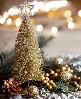Vánoční ozdoby Tutumi Dřevěná dekorace vánoční stromeček černo-bílá
