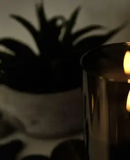 LED osvětlení na baterie DecoLED LED svíčka ve skle, 7,5 x 15 cm, šedá