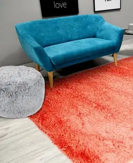 Chlupaté koberce Luxusní plyšový koberec korálové barvy 180 x 260 cm