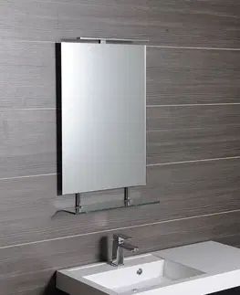 Koupelnová zrcadla SAPHO WEGA zrcadlo s policí 600x800 60092-6