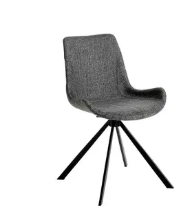 Luxusní jídelní židle Estila Designová otočná jídelní židle Urbano šedá 82cm