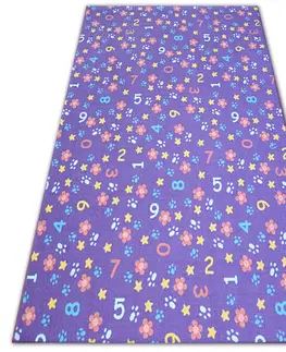 Koberce a koberečky Dywany Lusczow Dětský kusový koberec NUMBERS fialový, velikost 100x250