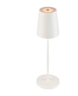 LED stolní lampy BIG WHITE (SLV) VINOLINA TWO stolní svítidlo, aku, IP65, 2200/2700/3000 K, TOUCH, bílá 1007692