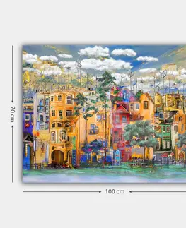 Obrazy Hanah Home Obraz SEASIDE CITY 70x100 cm