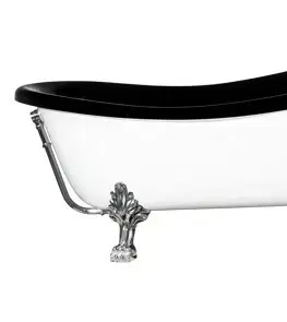 Vany HOPA Volně stojící vana OTYLIA bílá Barva Bílá, Nožičky k vaně Černé, Rozměr vany 160 × 77 cm VANMER160B