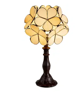 Svítidla Žlutá stolní lampa Tiffany Bloom - 21*21*38 cm E14/max 1*25W Clayre & Eef 5LL-6095