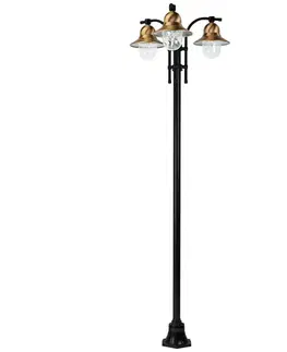 Pouliční osvětlení K.S. Verlichting 3-světelné sloupkové svítidlo Toscane, černé