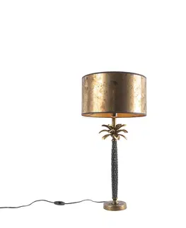 Stolni lampy Art Deco stolní lampa bronzová s bronzovým odstínem 35 cm - Areka
