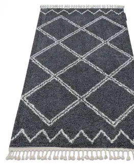 Koberce a koberečky Dywany Lusczow Kusový shaggy koberec BERBER ASILA šedý, velikost 140x190