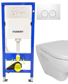 WC sedátka GEBERIT DuofixBasic s bílým tlačítkem DELTA21 + WC JIKA LYRA PLUS + SEDÁTKO DURAPLAST 458.103.00.1 21BI LY6