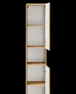 Koupelnový nábytek Comad Koupelnová závěsná skříňka vysoká Aruba 800 2D dub craft zlatý