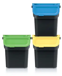 Odpadkové koše Prosperplast Sada 3 odpadkových košů KADDI s filtrem 3 x 20 L černá