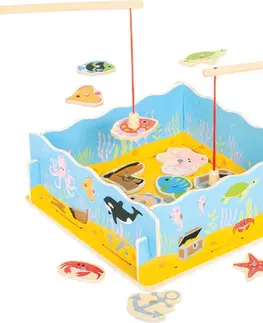 Dřevěné hračky Bigjigs Toys Magnetické chytání rybiček KOLE vícebarevné