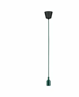 Moderní závěsná svítidla PAULMANN Neordic závěsné svítidlo Ketil E27 max. 60W zelená/černá stmívatelné Silikon/umělá hmota