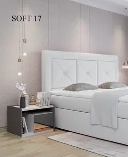 Postele Čalouněná postel IDRIS Boxsprings 140 x 200 cm Soft 017