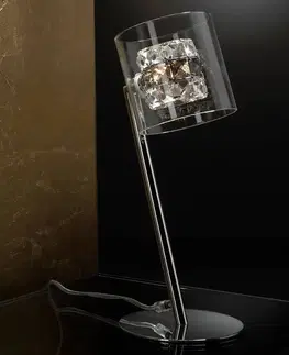 Stolní lampy Schuller Valencia Stolní lampa LED Flash s křišťálovými kroužky
