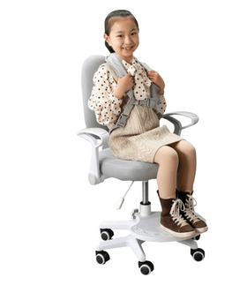 Kancelářské židle Rostoucí židle ISANA s podnoží a šlemi, šedá/bílá