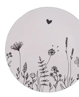 Talíře Béžový servírovací talíř s lučními květy Flora And Fauna - Ø 33*1 cm Clayre & Eef FAF85