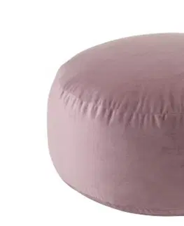 Stoličky Sametový purpurový puf Haass - Ø 60*30 cm J-Line by Jolipa 98334