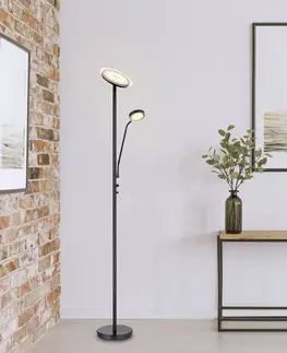 Stojací lampy Globo LED stojací lampa Ernst s pružným ramenem, černá