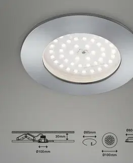 Bodovky do podhledu na 230V BRILONER LED vestavné svítidlo, pr. 10 cm, 10,5 W, hliník IP44 BRI 7206-019