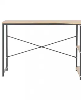Pracovní stoly Rohový psací stůl 120x72 cm Dekorhome Bílá / dub