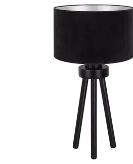 Lampy   - Stolní lampa LYON 1xE27/15W/230V černá 