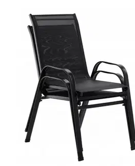 Zahradní nábytek Set židlí Stela, 55 x 70 x 92 cm, 2 ks, černá