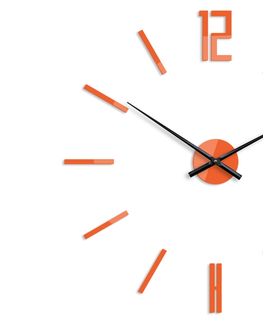 Nalepovací hodiny ModernClock 3D nalepovací hodiny Carlo oranžové