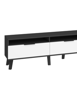 TV stolky Televizní stolek OSMAK 3D, černá/bílý lesk, 5 let záruka